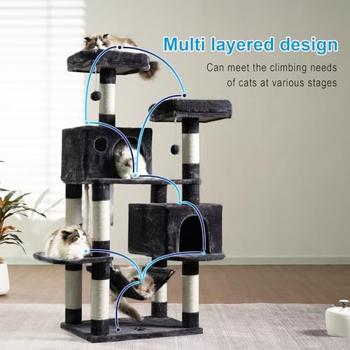 Hey-brother Cat Tree Tower with Sisal Scratching Posts, Big Condo, MPJ020G - Image 7