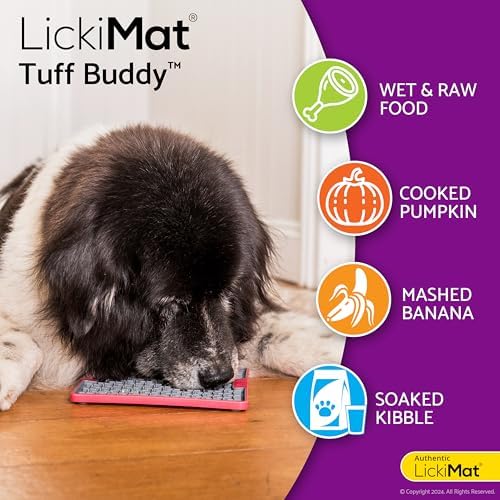 LickiMat Tuff, Heavy-Duty Buddy, Dog Slow Feeder Lick Mat, Boredom Anxiety Reducer; Perfect for Food, Treats, Yogurt, or Peanut Butter, Fun Alternative to a Slow Feed Dog Bowl, Green - Image 4