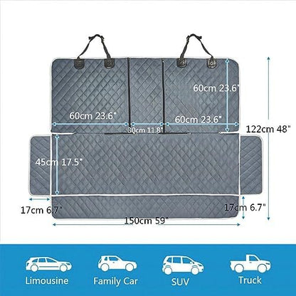 ANOSOSPECIAL Grey Dog Car Seat Cover for Back Seat X-Large,Non-Stick Fur,Pet-Friendly and Waterproof - Universal Fit Interior Protector for Auto, Van, SUV - Ideal for Kids and Pets (X-Large) - Image 2