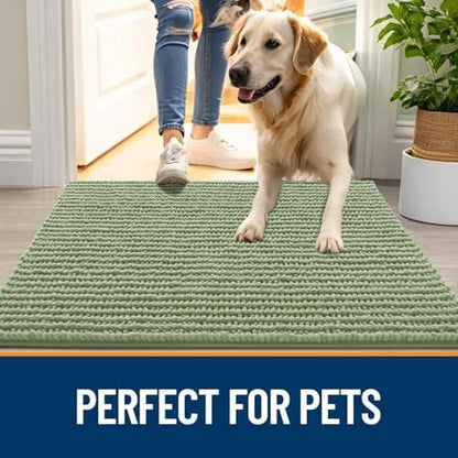 OLANLY Dog Door Mat for Muddy Paws 47x17, Extra Absorbent Chenille Mud Mat - Image 6