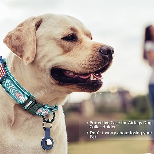 DAGANXI Tactical Dog Collar, Adjustable Military Training Nylon Dog Collar with Control Handle and Heavy Metal Buckle for Medium and Large Dogs, with Patches and Airtags Case (L, Green Arrow) - Image 2