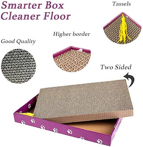 PEEKAB Cat Scratcher Cardboard Wide Scratching Board Reversible Corrugate Cat Scratch Pad with Box Catnip Included Large 3PCS - Image 2