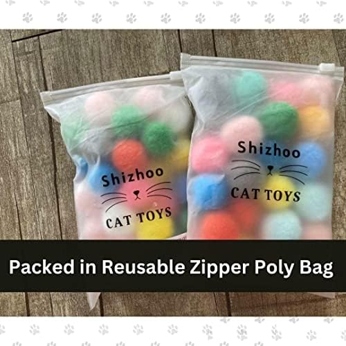 Premium Soft Pom Pom Balls for Kittens - Lightweight, Interactive, Assorted Colors - Plush Toy for Kitten Training and Play - Pet Products for Cats (1.2 Inches 30 Balls) - Image 2