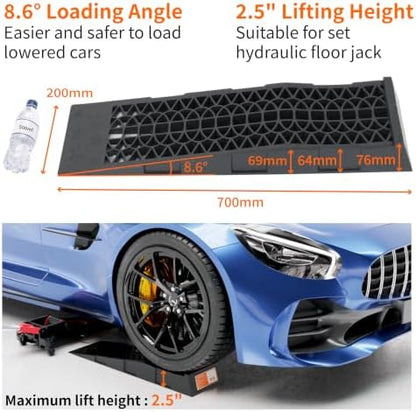 OULEME Low Profile Car Service Ramp, for Oil Changes & Maintenance, 4 Pack - Image 2