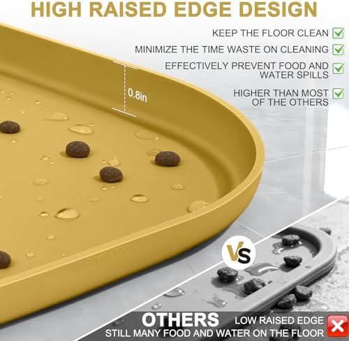 SMILOOL Waterproof Silicone Pet Food Mat with Raised Edge for Dog & Cat - Image 4