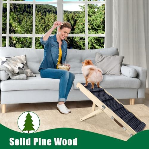 Okydoky Small Dog Ramp, Adjustable Portable Folding Wooden Ramp 32" Long - Image 2