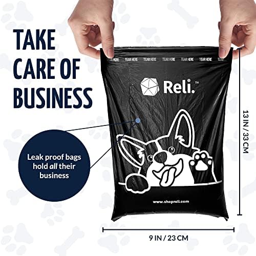 Reli. Dog Poop Bags w/Holder (360 Pack - 24 Rolls) | Leash Clip Dispenser - Image 3
