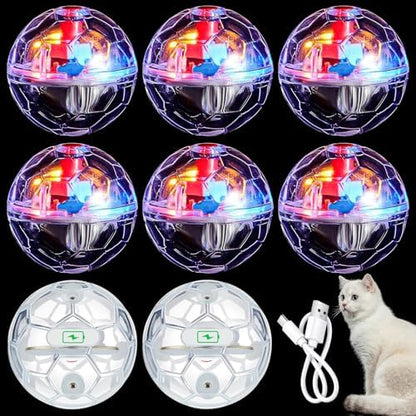 Sratte 8 Pcs Rechargeable Light up Cat Ball Ghost Hunting, Clear by Sratte