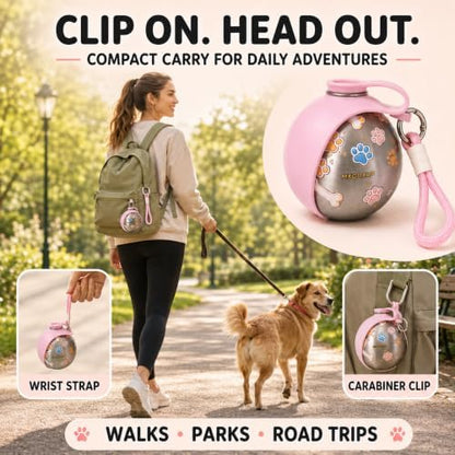 Dog Water Bottle Portable with Foldable Bowl, Stainless Steel - Image 6