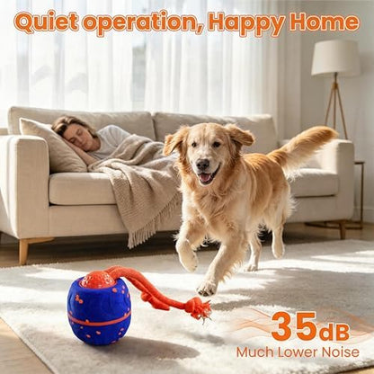 Interactive Dog Toy, Automatic Bouncing Rotating, Realistic Dog Barking Sounds, E‑TPU, IP54, Rechargeable, Small/Medium/Large Dogs, Indoor/Outdoor（Blue） - Image 6