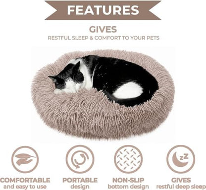 Whiskers & Friends Cat Beds for Indoor Cats & Small Dog, Fluffy Cat Bed - Image 3