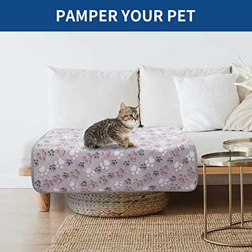 BVAGSS 6 Pack Small Dog Blanket, Super Soft Warm Pet Cover Blankets, Paw Print Puppy Fleece Flannel Blanket for Small Medium Dogs and Cats MW003 - Image 3
