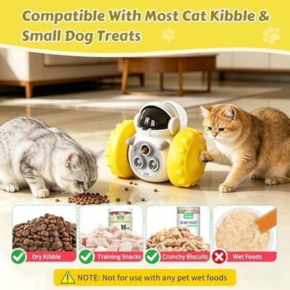Cat Wobble Treat Dispenser Puzzle Toys Interactive Slow Feeder Snack Enrichment Fun Sliding Rolling Exercise & Distribution Toy for Indoor Cats, Small and Medium Dogs - Image 3
