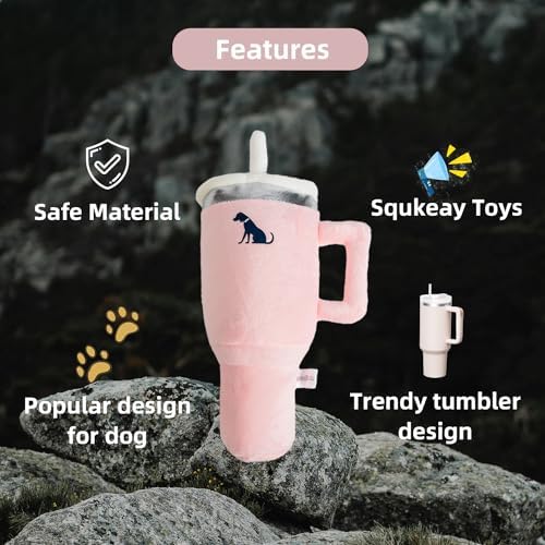 Funny Squeaky Dog Toys with Handle - Pink (Small/Medium/Large) - Image 2