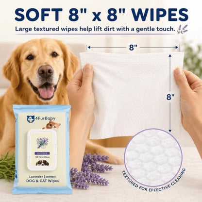 Dog Grooming Wipes for Paws and Butt, Lavender,100 Count - Image 5
