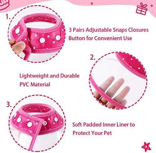 Vivifying Pet Cone for Cats and Small Dogs, 3 Size of Adjustable 5.7-8in Lightweight Recovery Elizabethan Collar for Cats, Puppies and Mini Dogs (Pink) - Image 2