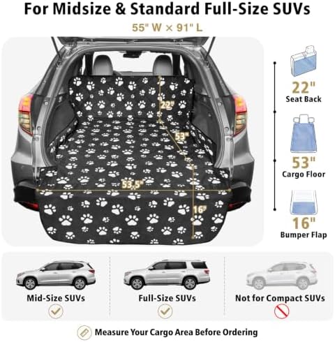F-color SUV Cargo Liner for Dogs - Heavy Duty Trunk Cover for Midsize SUVs - Image 2
