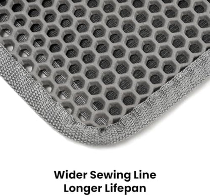 Cat Litter Mat, Upgrade Super Waterproof Back Layer Litter Box Mat, Non Slip, Durable, Soft on Paws Kitty Trapping Matt (24"x18", Gray) - Image 6