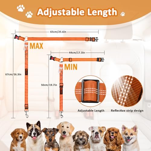 Laqibak Removable Dog Seat Belt Harness for Car, 3 in 1 Pet Seatbelt Leash - Image 7