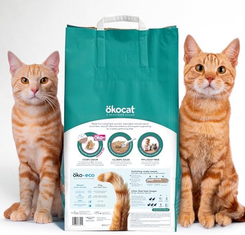 ökocat Multi-Cat Natural Wood Clumping Cat Litter, Odor Control, 18.8 Lbs - Image 2
