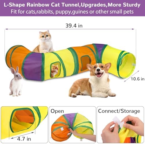 Retro Shaw 33Pcs Cat Toys for Indoor Cats, 2 Way Cat Game Tunnels - Image 5