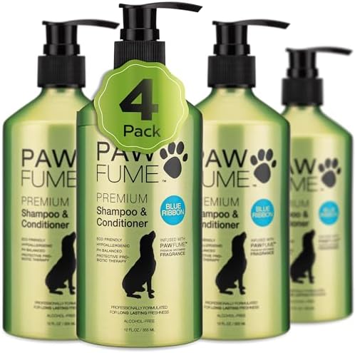 PAWFUME Dog Shampoo and Conditioner, Blue Ribbon, 4-Pack by Pawfume