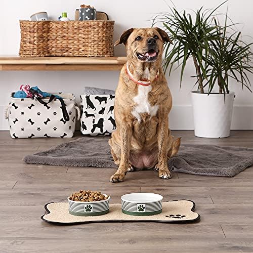 Bone Dry Paw & Patch Ceramic Pet Collection, Medium Set, 6x2, Hunter Green, 2 Piece (5742) - Image 3
