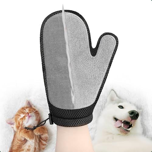 Double-Sided Pet Hair Remover Glove | Enhanced Electrostatic Adsorption | for Couch, Furniture, Carpet, Curtain Pet Fur Cleaner | Reusable Cat & Dog Hair Removal Tool by VOGUUY