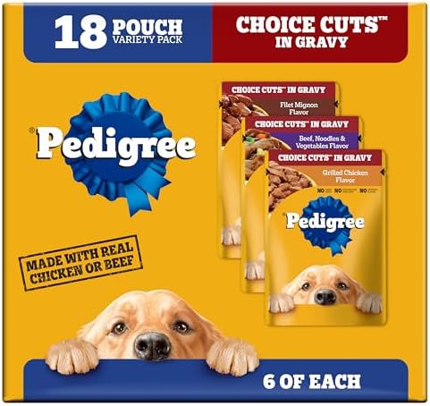 Pedigree Choice Cuts Wet Dog Food Pouch, Protein Variety, 3.5 oz, 18 Count by Pedigree