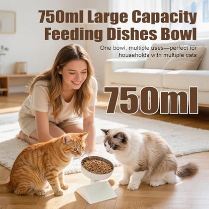 Elevated Cat Bowl, 4 Heights Stainless Steel Raised Stand - Image 3