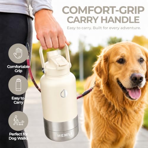 32 oz. Dog Water Bottle, Insulated Dog Travel Water Bottle, Stainless Steel Pet Water Bottle Dispenser Portable Food and Water Bowl for Dogs for Walking Dog Canteen Travel Kit - Image 6