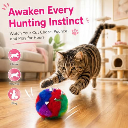 Deekin 20 Pcs Cat Crinkle Toys 3.15 Inch Large Pom Pom Balls for Cats - Image 4