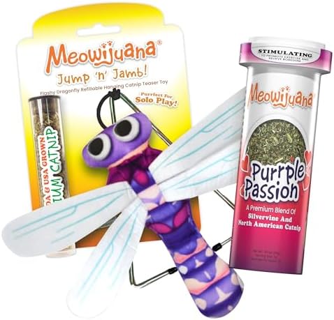 Meowijuana Jump 'n' Jamb Dragonfly Cat Toy and Catnip Blend | High Potency by Meowijuana
