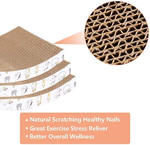 PatiencET 3 Pack Cat Scratcher Pad Recycle Corrugated Cat Scratching Pad - Image 3