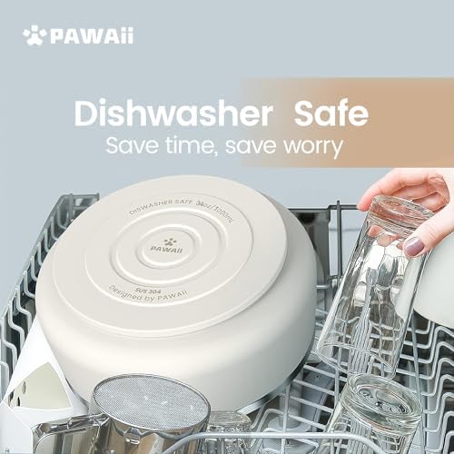 Pawaii Dog Bowl, 34 oz Stainless Steel Food and Water Bowl, ID Tag, 1 Pack - Image 5