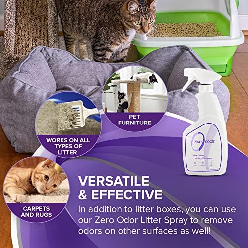 Zero Odor Litter Box Odor Eliminator Spray, Cat Litter Deodorizer, 16 oz - Image 3