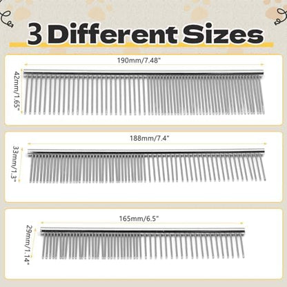 Biaungdo 3 Pcs 3 Size Dog Grooming Combs Set, Small & Middle & Big Sizes - Image 4