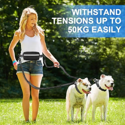 Philorn Hands Free Dog Leash for 2 Dogs, Adjustable Waist Leash - Image 7