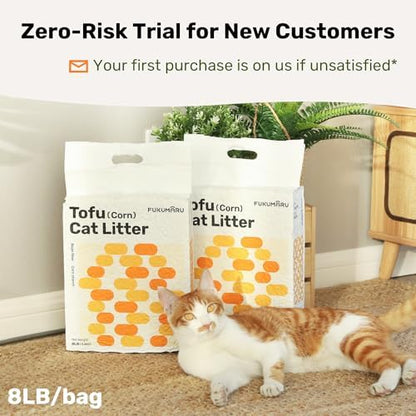 FUKUMARU Tofu Cat Litter, Soybean Fiber & Corn Starch Pellets, 32lb - Image 5