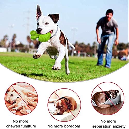 Pamlulu Dog Chew Toys, Toothbrush Stick Teeth Cleaning Brush Dental for Small Medium Large Dog, Rubber Squeaky Toys for Aggressive Chewers Cactus Tough Toys - Image 3