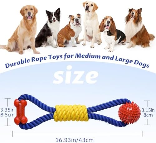 Aitmexcn Dog Rope Toy, Interactive Tug of War Toy for Medium and Large Dogs - Image 2