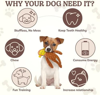 SHARLOVY No Stuffing Dog Toys Squeaky for Large Dogs, Crinkle Puppy Teething Toys to Keep Them Busy, Plush Interactive Doggie Long Lasting Chews for Aggressive Chewers - Image 6
