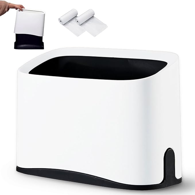 Cat Litter Scoop Holder, Universal Scooper Storage for Any Kitty Shovel, Durable Removable Scoop Stand with 2 Rolls of Garbage Bags, Suitable for Most Metal and Plastic Litter Scooper, White