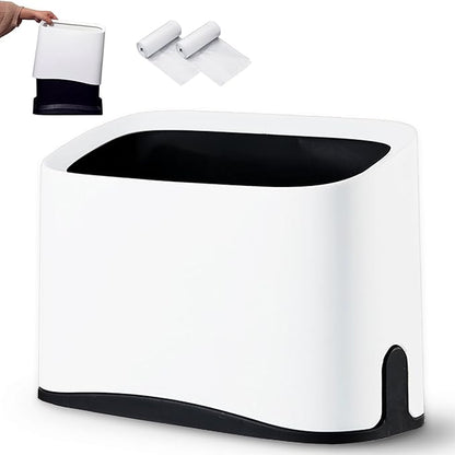 Cat Litter Scoop Holder, Universal Scooper Storage for Any Kitty Shovel, Durable Removable Scoop Stand with 2 Rolls of Garbage Bags, Suitable for Most Metal and Plastic Litter Scooper, White