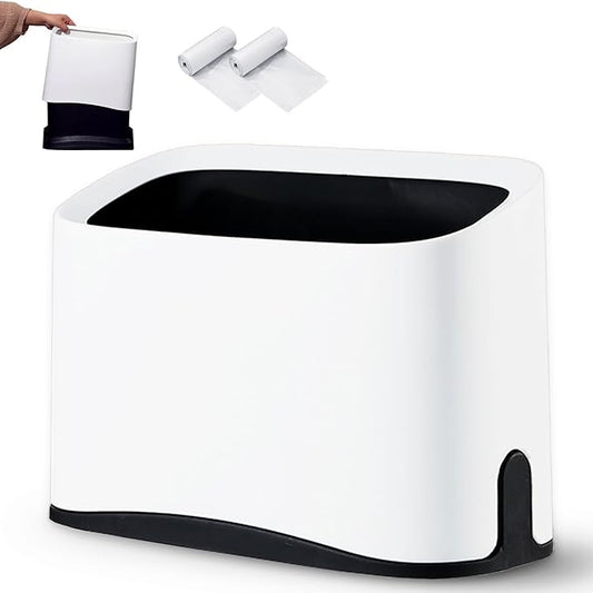 Cat Litter Scoop Holder, Universal Scooper Storage for Any Kitty Shovel, Durable Removable Scoop Stand with 2 Rolls of Garbage Bags, Suitable for Most Metal and Plastic Litter Scooper, White
