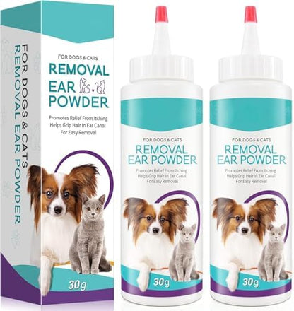 Dog Ear Powder for Hair Removal, Ear Infection Treatment for Dog & Cat,2pcs by Unknown
