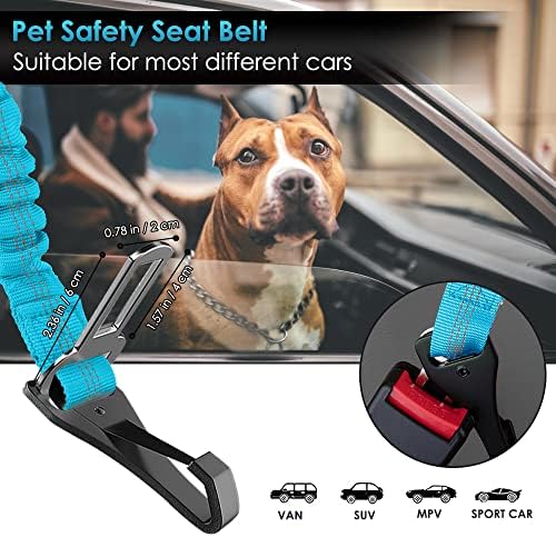 SlowTon Dog Car Seat Belt, 3 in 1 Latch Bar Attachment Dog Safety Seatbelt - Image 6