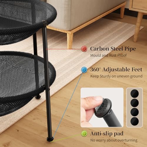 JUNSPOW Double Cat Bed Black, Breathable for 2 Cats 22.8in x18.7in x 18.7in - Image 3