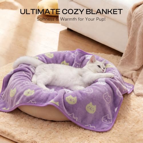 Luciphia 3 Pack Cute Cat Blankets Cozy Small Throw for Pet Puppy,41"x31" - Image 4