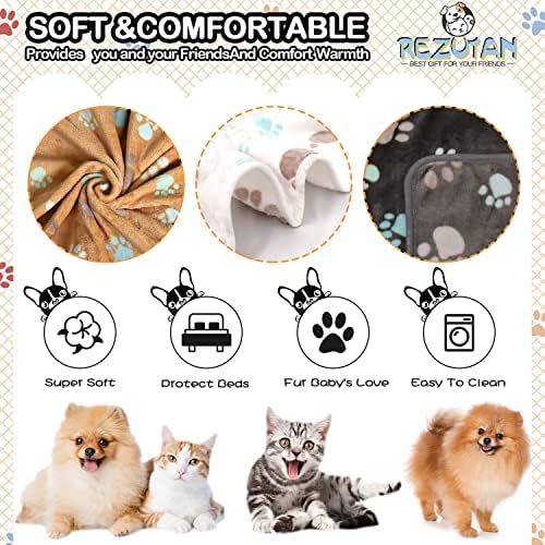 Rezutan 3 Pack Premium Soft Dog Blanket for Medium Dogs Puppy & Cat - Image 2